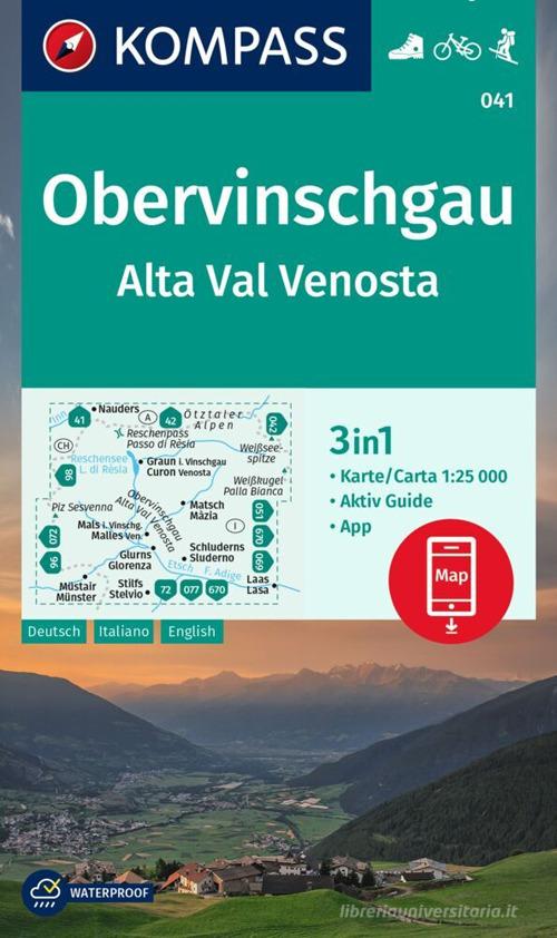 Carta escursionistica n. 041. Alta Val Venosta. Ediz. multilingue edito da Kompass