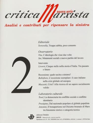 Critica marxixta (2013) vol.2 edito da edizioni Dedalo