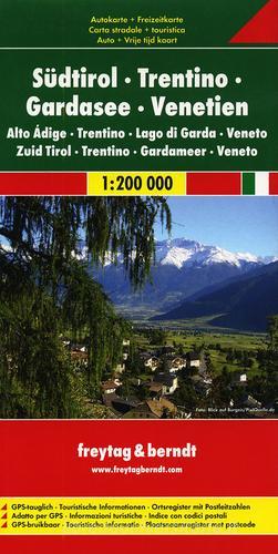 Alto Adige, Trentino, Lago di Garda, Veneto 1:200.000. Carta stradale e turistica edito da Freytag & Berndt