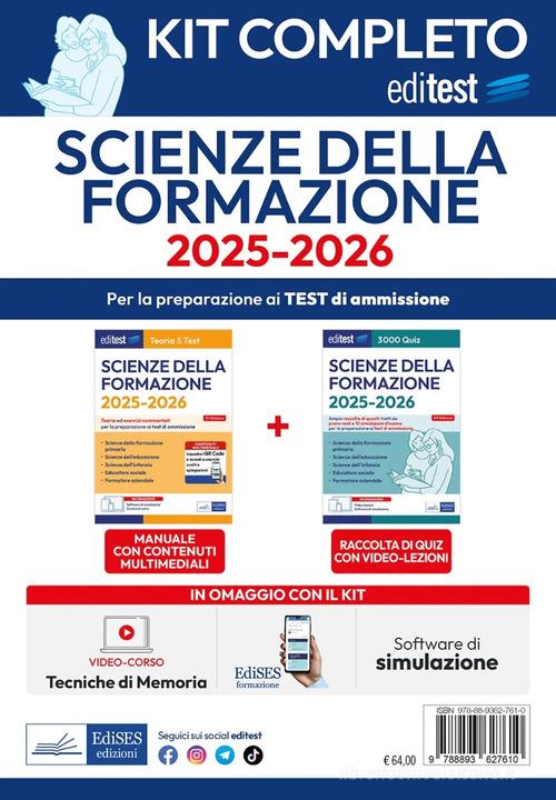 Kit completo EdiTEST Scienze della formazione. Con software di simulazione edito da Editest