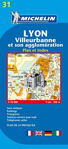 Lyon. Villeurbanne et son agglomération. Plan et index 1:10.000 edito da Michelin Italiana
