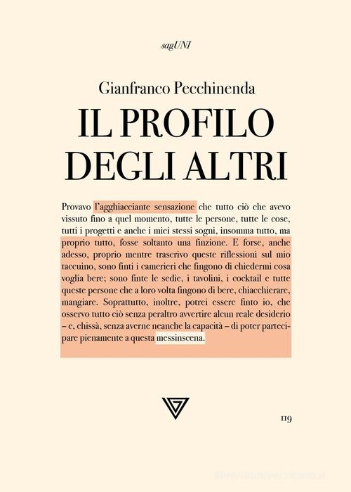 Libro Il profilo degli altri di Gianfranco Pecchinenda SagUni di Perrone