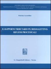 Il rapporto tributario plurisoggettivo: riflessi processuali di Patrizia Accordino edito da Giappichelli
