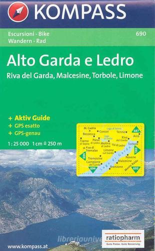 Carta escursionistica n. 690. Lago di Garda. Alto Garda e Ledro, Riva del Garda, Malcesine 1:25000. Adatto a GPS. Digital map. DVD-ROM edito da Kompass