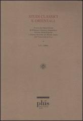 Studi classici e orientali (2008) vol.54 edito da Plus