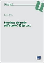 Contributo allo studio dell'articolo 709 ter c.p.c. di Daniela Galotto edito da Maggioli Editore