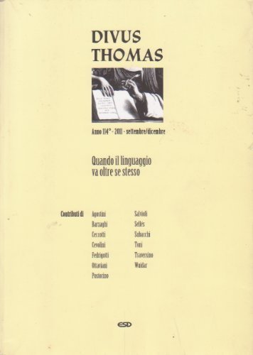Divus thomas (2011) vol.3 edito da ESD-Edizioni Studio Domenicano