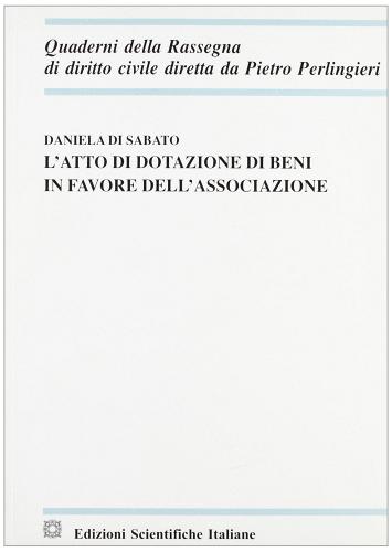 L' atto di dotazione di beni in favore dell'associazione di Daniela Di Sabato edito da Edizioni Scientifiche Italiane