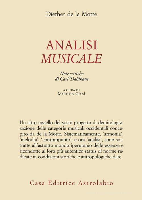 Analisi musicale di Diether de La Motte edito da Astrolabio Ubaldini