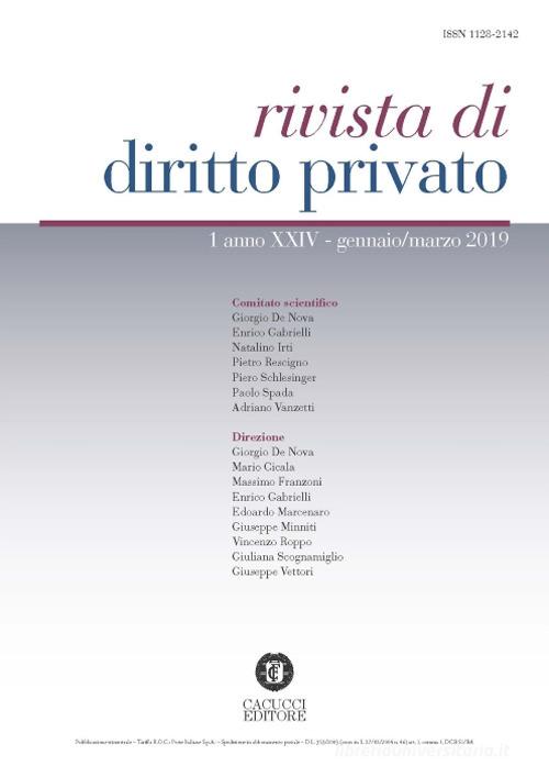 Rivista di diritto privato (2019) vol.1 edito da Cacucci