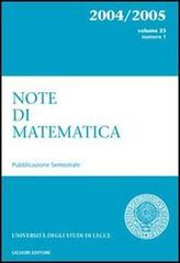 Note di matematica vol.22 edito da Liguori