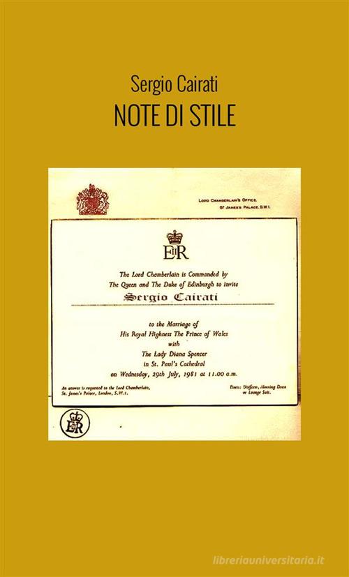 Note di stile di Sergio Cairati edito da StreetLib