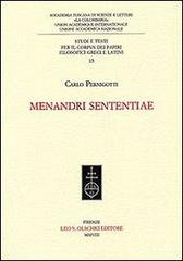 Menandri Sententiae di Carlo Pernigotti edito da Olschki