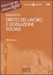Elementi di diritto del lavoro e legislazione sociale edito da Edizioni Giuridiche Simone