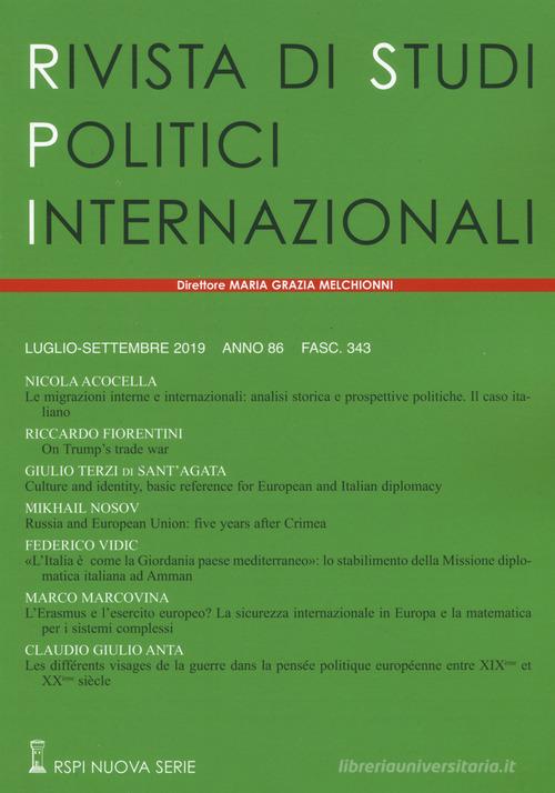 Rivista di studi politici internazionali (2019) vol.3 edito da Studium