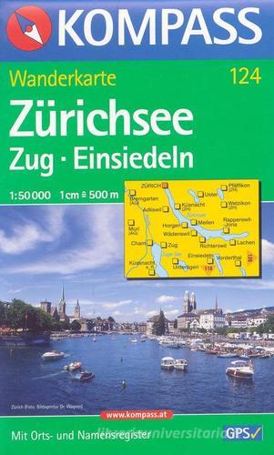Carta escursionistica n. 124. Svizzera, Alpi occidentale. Zürichsee, Zug, Einsiedeln 1:50.000. Adatto a GPS. Digital map. DVD-ROM edito da Kompass