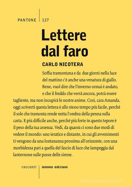Lettere dal faro di Carlo Nicotera edito da Iemme Edizioni