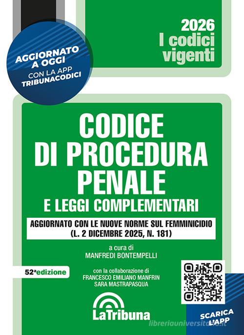 Codice di procedura penale e leggi complementari edito da La Tribuna