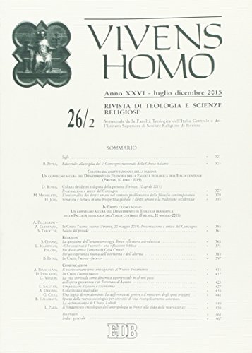 Vivens homo (2015) vol.26.2 edito da EDB