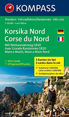 Carta escursionistica n. 2250. Corse du Nord 1:50.000 edito da Kompass