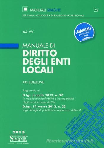 Manuale di diritto degli enti locali edito da Edizioni Giuridiche Simone