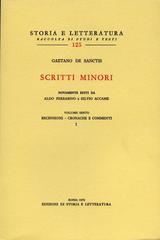 Scritti minori vol.6 di Gaetano De Sanctis edito da Storia e Letteratura