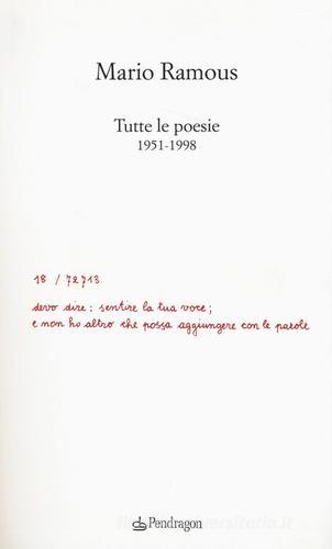 Tutte le poesie 1951-1998 di Mario Ramous edito da Pendragon