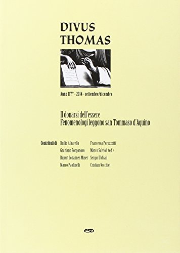 Divus Thomas (2014) vol.3 edito da ESD-Edizioni Studio Domenicano