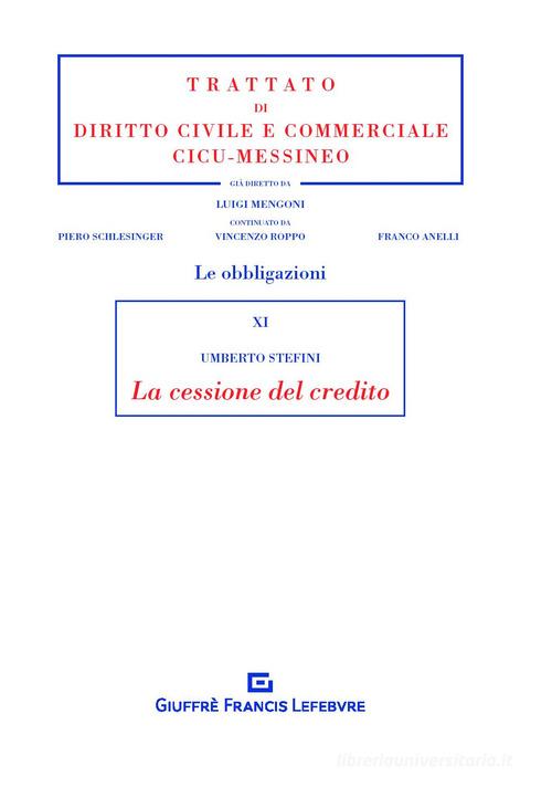 La cessione del credito di Umberto Stefini edito da Giuffrè