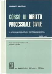 Corso di diritto processuale civile. Ediz. minore vol.1 di Crisanto Mandrioli edito da Giappichelli