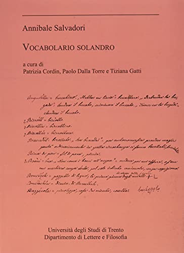 Vocabolario solandro di Annibale Salvadori edito da Università degli Studi di Trento