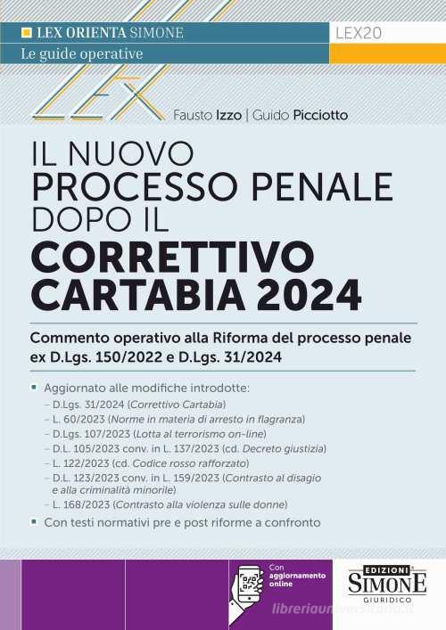 Il nuovo processo penale dopo il Correttivo Cartabia 2024. Con aggiornamento online di Fausto Izzo, Guido Picciotto edito da Edizioni Giuridiche Simone