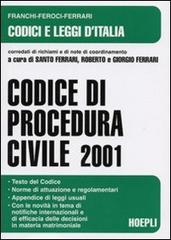 Codice di procedura civile 2001 edito da Hoepli
