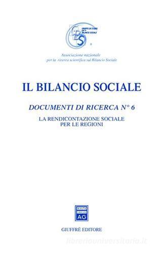 Il bilancio sociale. Documenti di ricerca vol.6 edito da Giuffrè