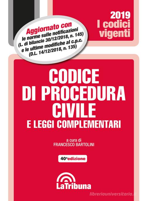 Codice di procedura civile e leggi complementari edito da La Tribuna