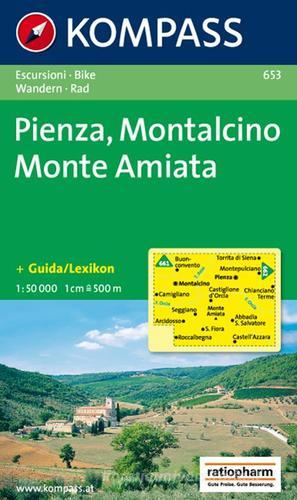 Carta escursionistica n. 653. Toscana, Umbria, Abruzzi. Pienza, Montalcino, Monte Amiata 1:50.000 edito da Kompass