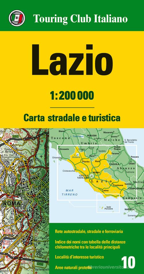 Lazio 1:200.000. Carta stradale e turistica. Ediz. multilingue edito da Touring