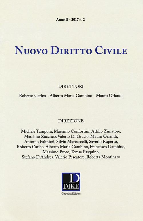 Nuovo diritto civile (2017) vol.2 edito da Dike Giuridica