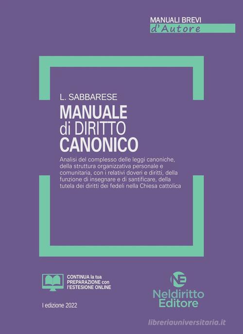 Manuale di diritto canonico di L. Sabbarese: Bestseller in Diritto  ecclesiastico con Spedizione Gratuita - 9788832709131