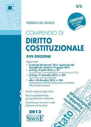 Compendio di diritto costituzionale di Federico Del Giudice edito da Edizioni Giuridiche Simone