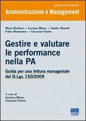 Gestire e valutare le performance nella PA edito da Maggioli Editore