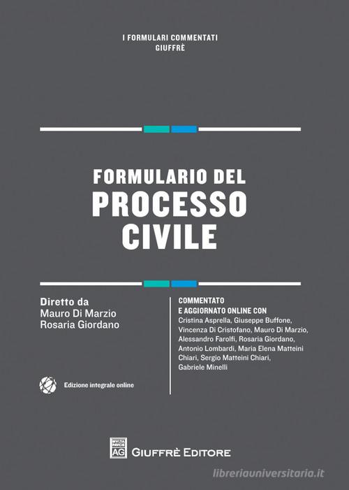 Formulario del processo civile edito da Giuffrè