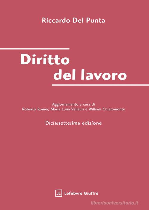 Diritto del lavoro di Riccardo Del Punta edito da Giuffrè