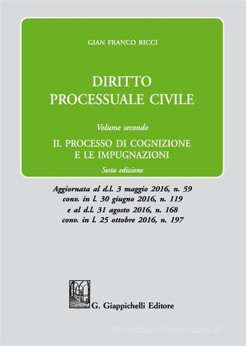 Diritto processuale civile vol.2 di Gian Franco Ricci edito da Giappichelli