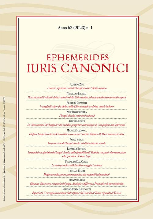 Ephemerides Iuris canonici (2023) vol. 1 edito da Marcianum Press