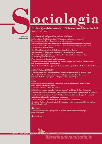 Sociologia. Rivista quadrimestrale di scienze storiche e sociali (2020) vol. 2 edito da Gangemi Editore
