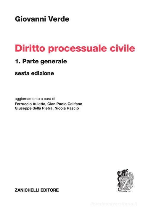 Diritto processuale civile vol.1 di Giovanni Verde edito da Zanichelli