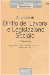 Elementi di diritto del lavoro e legislazione sociale edito da Edizioni Giuridiche Simone
