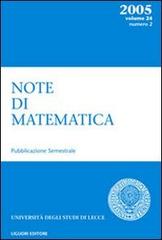 Note di matematica vol.24.2 edito da Liguori