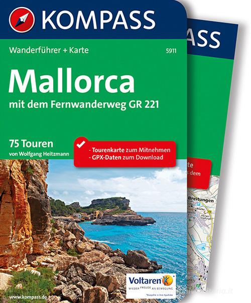 Guida escursionistica n. 5911. Mallorca. Con carta di Wolfgang Heitzmann edito da Kompass